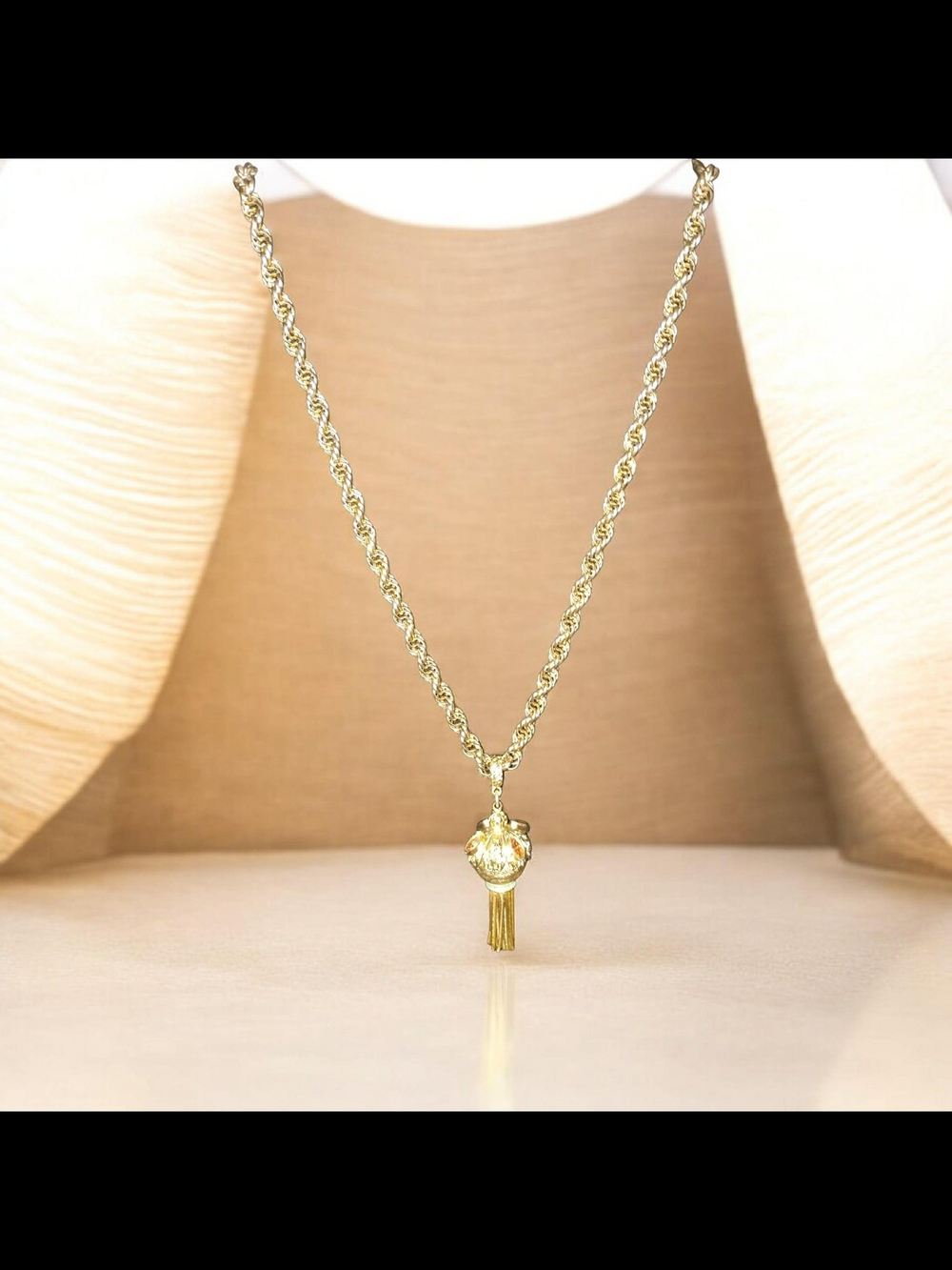 Gold Tassel Pendant Necklace - Women Jewelry